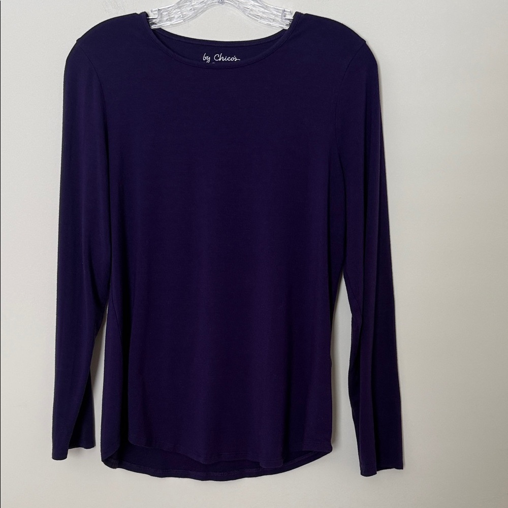 Chicos Touch of Cool Purple Top, size 1 (US size 8)